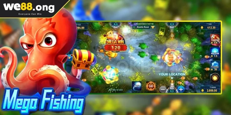 Phòng chơi và hệ số thưởng Mega Fishing WE88